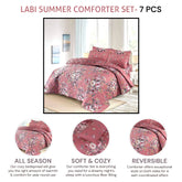 7 Pcs Comforter Set DZ-77 ( light weight filling )